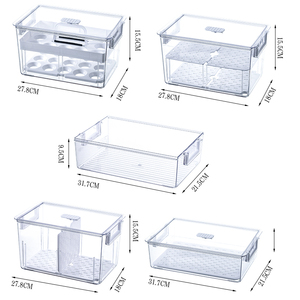 De plástico transparente caja de almacenamiento con mango jamón queso vacío caja de almacenamiento clara contenedor rectángulo tapones para los oídos - Product Image 1