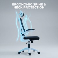 Chaise de bureau ergonomique de luxe à dossier haut, inclinable, avec dossier en tissu maillé pivotant