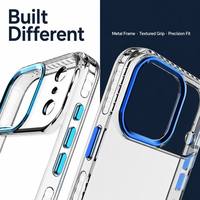 Coque de téléphone transparente en TPU avec cadre d'objectif métallique et boutons en alliage pour iPhone 18 17 Pro Max, antichoc et anti-jaunissement