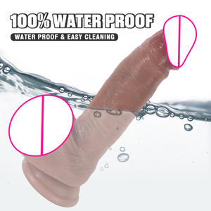 Fernbedienung Kunststoff Penis Sexspielzeug vibrierende Dildos für Frauen weichen Silikon kautschuk Penis mit starken Saugnapf Für Anfänger