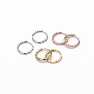 Pendientes de aro de oro, plata, oro rosa, aleación de cobre, círculo geométrico, pequeños, modernos, estilo sencillo, para mujer, joyería - Product Image 1