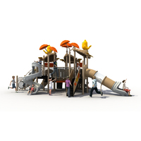 Nouvelle conception de maison dans les arbres, équipement de terrain de jeux pour enfants, parc à thème, parcours d'obstacles, toboggan en plastique pour l'extérieur, ensemble de terrain de jeux pour l'école maternelle
