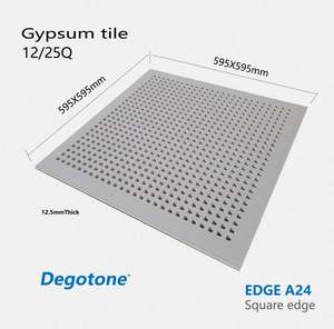 600*600mm <span class=keywords><strong>faux</strong></span> <span class=keywords><strong>plafond</strong></span> 6mm trou circulaire gypse <span class=keywords><strong>acoustique</strong></span> perforé <span class=keywords><strong>600x600</strong></span> bord carré blanc peint carreaux Pvc - Product Image 5