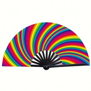 Abanico portátil grande de 33 cm ZPB Clack Fan de bambú con letras griegas, arte folclórico clásico, abanicos de mano para la hermandad Zeta Phi Beta, gigante y duradero. - Product Image 6