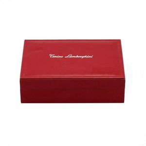 Emballage de bijoux personnalisé, boîte cadeau pliable en cuir PU texturé rouge pour bougie, cadre photo et autocollants - Product Image 1