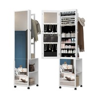 Coiffeuse à miroir grand format mobile, grande capacité de rangement pour bijoux et colliers, idéale pour chambre à coucher - Nouveauté du fabricant
