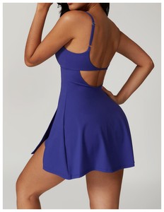 Verano al aire libre Pickleball desgaste correr mujeres <span class=keywords><strong>Beige</strong></span> falda <span class=keywords><strong>tenis</strong></span> vestido entrenamiento de una pieza deporte Catsuit bádminton Golf Padel desgaste - Product Image 6