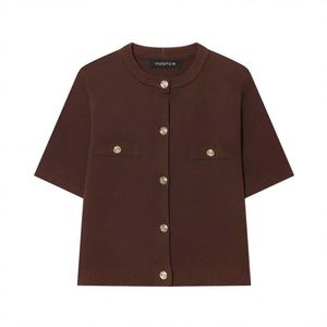 Maxfree New Women's Fashion Casual Short Sleeve Simple All-match Knitted Cardigan Jacket - Product Image 3