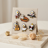 Lot de badges émaillés Orchestre Canard Amusant, motifs animaux de dessin animé et musique, pour sacs, vestes, cadeaux et objets de collection