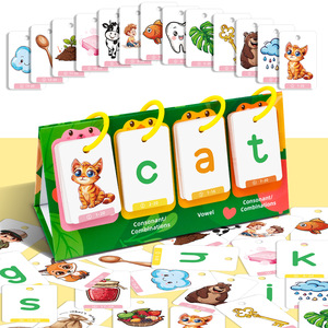 Tarjetas Educativas Personalizadas con 80 Palabras en Inglés para Niños, Aprendizaje Temprano, Interacción Padres-Hijos, Tarjetas de Escritorio con Revestimiento Artístico y Relieve - Product Image 1