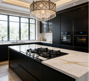 Piano cottura in vetro temperato a 4 fuochi di alta gamma per cucine di ville <span class=keywords><strong>con</strong></span> pannello antideflagrante, sicuro e bello - Product Image 2