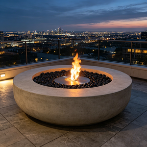 <span class=keywords><strong>Chimenea</strong></span> de <span class=keywords><strong>Bioetanol</strong></span> Redonda de Lujo, Independiente, con Control de Llama de Combustión Limpia y Protección de Seguridad para Villas, Resorts y Patios - Product Image 1