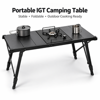 Table de camping pliante moderne en aluminium portable avec hauteur réglable, mobilier d'extérieur pour pique-nique, barbecue, cuisine, sac de transport