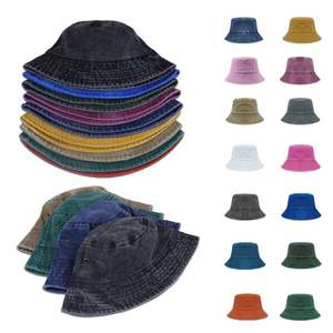 Wholesale Unisex Custom Distressed <b>Bucket</b> <b>Hat</b> Vintage <b>Retro</b> Cotton Washed Fisherman <b>Hat</b> Plain Custom Cowboy Fisherman Gorras - Product Image 1