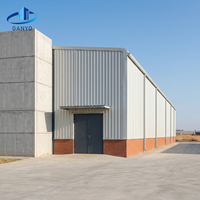Edificio de Almacén Prefabricado de Acero con Estructura Metálica de Gran Vano, Paneles de Pared Metálicos y Puertas de Acceso Industriales