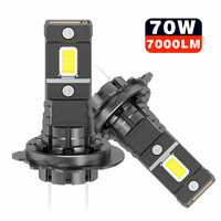 ZIGOCAR Z18 70W 12V H7 Phares et feux de voiture LED 7000LM 6000K 1:1 Mini Plug&Play Adaptation universelle Nouvelle alliage d'aluminium