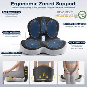 Cojín de Asiento Ergonómico en Forma de L de Espuma Viscoelástica para Trabajadores de Oficina que Pasan Mucho Tiempo Sentados - Product Image 5