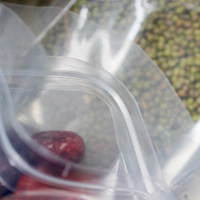 Sacs en plastique à fermeture à glissière transparents pour emballage de poudre de collation alimentaire bloc transparent pochette à fond plat carré avec poignée