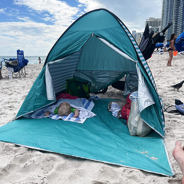 Automatic Family Cabana Pop Up Beach Tent - UPF 50+ Sun Shelter