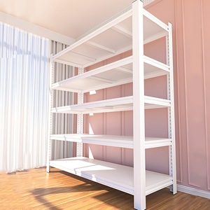 Estante de Almacenamiento para Garaje de Acero al Carbono, Ajustable en Múltiples Niveles, con Hebilla Rectangular, Color Blanco - Product Image 1