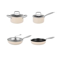 Ensemble de casseroles en acier inoxydable à 3 couches, antiadhésif, avec marmite et poêle, compatible gaz et induction, pour la cuisine
