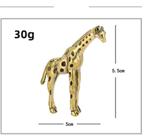 Mini Statue de famille de girafe faite à la main, ornement animal, antique en laiton