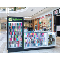 Kiosque de réparation de téléphone portable moderne pour centre commercial, étui et accessoires de magasin de téléphones portables personnalisés