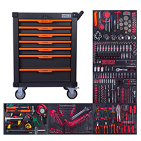 Ensemble d'outils de qualité industrielle de 404 pièces, boîte à outils à 7 tiroirs, chariot à outils en métal sur roulettes avec outils d'atelier, personnalisable