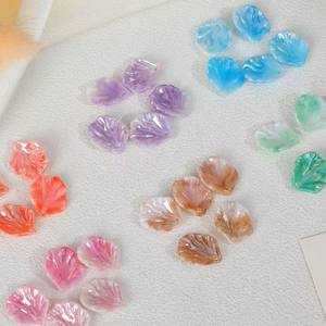 Épingle à cheveux antique en forme de feuille de chou en acrylique plaqué couleur dégradée bicolore, pour la création de bijoux DIY - Product Image 1