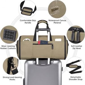 Muestra Gratuita de Bolsa de Viaje 2 en 1, Bolsa de Ropa con Compartimento para Zapatos para Viajar - Product Image 6