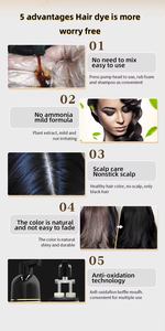 2024 HAOXIN 공장 개인 라벨 도매 하이 퀄리티 추출 유기농 염료 검은 머리 염색 샴푸 - Product Image 6