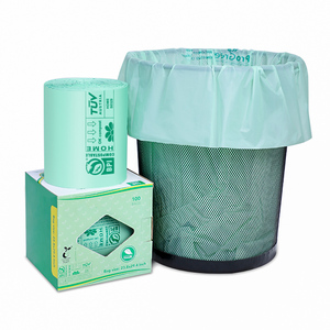 Sacchetti della spazzatura da cucina in plastica compostabili e biodegradabili di amido di mais su rotolo - Product Image 2