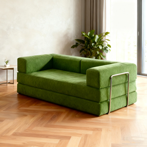 HOME 79'' Modern Two Seat Convertible Sofa <b>Bed</b> Boneless Compression <b>Folding</b> Loveseat Sleeper Foldable Modular Sectional Sofa - Product Image 5