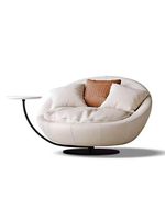 Fauteuil Pivotant en Tissu Design, Chaise de Salon Moderne de Luxe Léger, Fauteuil Paresseux Haut de Gamme pour Balcon