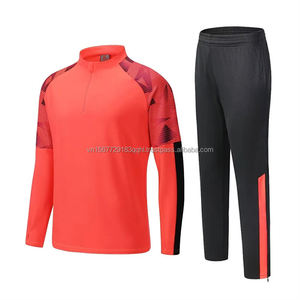 Conjunto de Pantalones Largos de Fútbol para Otoño/Invierno, Traje de Entrenamiento Deportivo Informal, con Media Cremallera, Logotipo Personalizable - Product Image 5