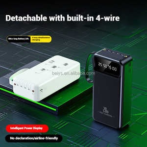 Banca di potere all'ingrosso della grande capacità della fabbrica 30000mah con costruito in 4 cavi cordino del telefono del supporto 2A caricabatteria di ricarica rapida - Product Image 4