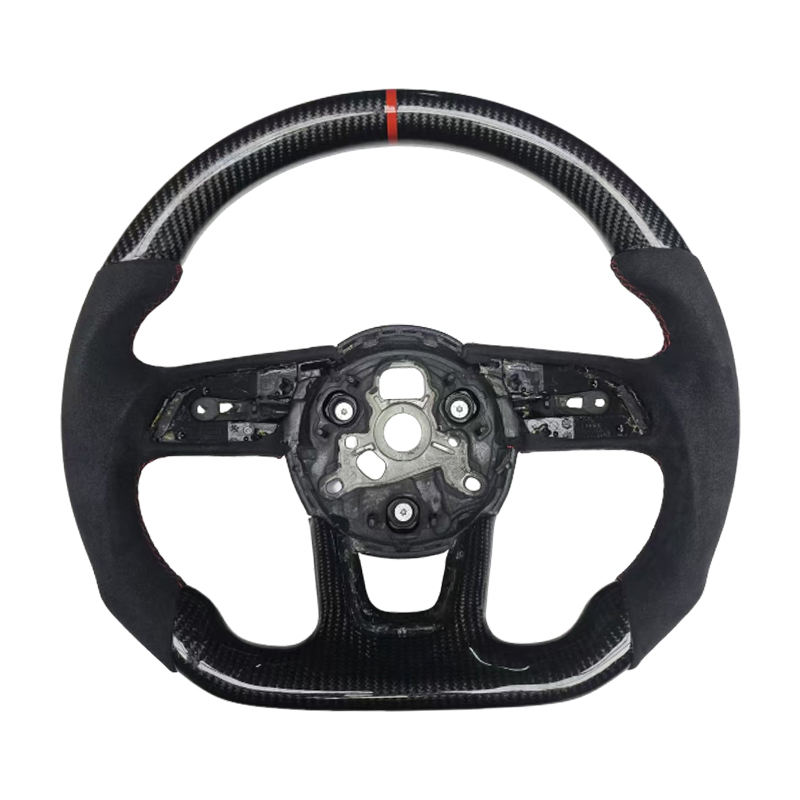 คาร์บอนไฟเบอร์+อัลคันทารา+แถบด้านบนสีแดง