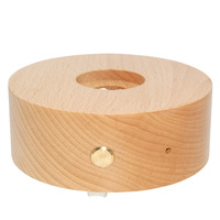 Noël sculpté en bois massif Bluetooth boîte à musique créatif cadeau en bois ornement boule de cristal rougeoyante gravé boîte à musique en cristal