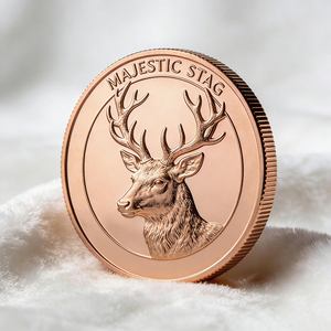 Moneta in Rame Massiccio di Alta Qualità, Elegante e Unica, a Forma di Cervo, da 1 oz, Regalo Souvenir Meraviglioso - Product Image 2