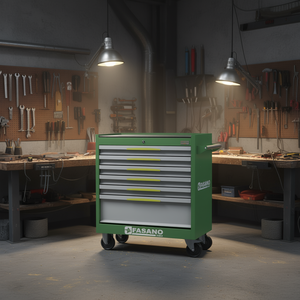 FASANO Tools Rolling Tool Cabinet 6 <b>Drawer</b> Green Steel <b>Workshop</b> Storage Cart - Product Image 3