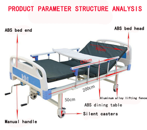 เตียงทางการแพทย์เคลื่อนย้ายได้มือเดียวปรับได้ทำงานทางการแพทย์ - Product Image 2