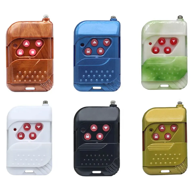 DC12V 4 Buttons 315 433MHz Peach Wood Universal Gate Garage Door LED Alarm Receiver RF Wireless Mini Remote Control