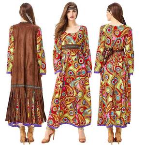 Disfraz Retro Hippie de Halloween para Mujer, Traje de Diosa Tribal Disco, Vestido de Cosplay, Atuendo para Actuación, Venta al por Mayor - Product Image 5
