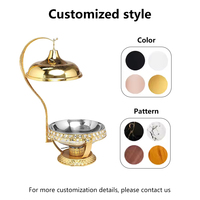 Luxus Diamant Design Golden Round 8L Catering Chafing Dish Food Warmer Set mit hängendem Deckel Food Warmer Set