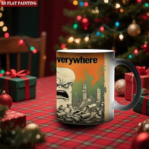 <b>Ceramic</b> <b>Cup</b> 11oz Frosted Black Heat Color Changing Magic Mug For Daily Use - Product Image 2