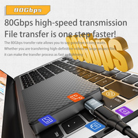 Adaptador Magnético USB-C PD de 240W, USB4, Transmisión de Datos de Alta Velocidad de 80Gbps, Conector de Proyección de Video 8K para Laptop y Teléfono