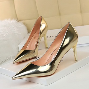 Fashion Sexy Metal High Shallow Mouth Pointy Ball Slim High Heels Women's Shoes Single Shoe Women - Product Image 4