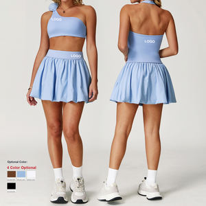 कस्टम भावना योग खेल के कड़े त्वरित सुखाने वाले फिटनेस कपड़ों की महिला जिम में टेनिस स्कर्ट खेल सक्रिय महिला योग सेट - Product Image 2