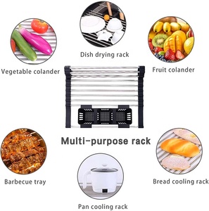 Có thể thu vào thép không gỉ cuộn lên món ăn khô giá trên bồn rửa chén với 2 dao kéo giỏ Bộ đồ ăn - Product Image 6