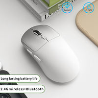 Mouse Gaming Dual Mode Tri Mode OEM Portabel Mini Nirkabel dengan Pengisian Daya, untuk Penggunaan Tangan Kanan di Kantor, Bisnis, Laptop, atau Desktop